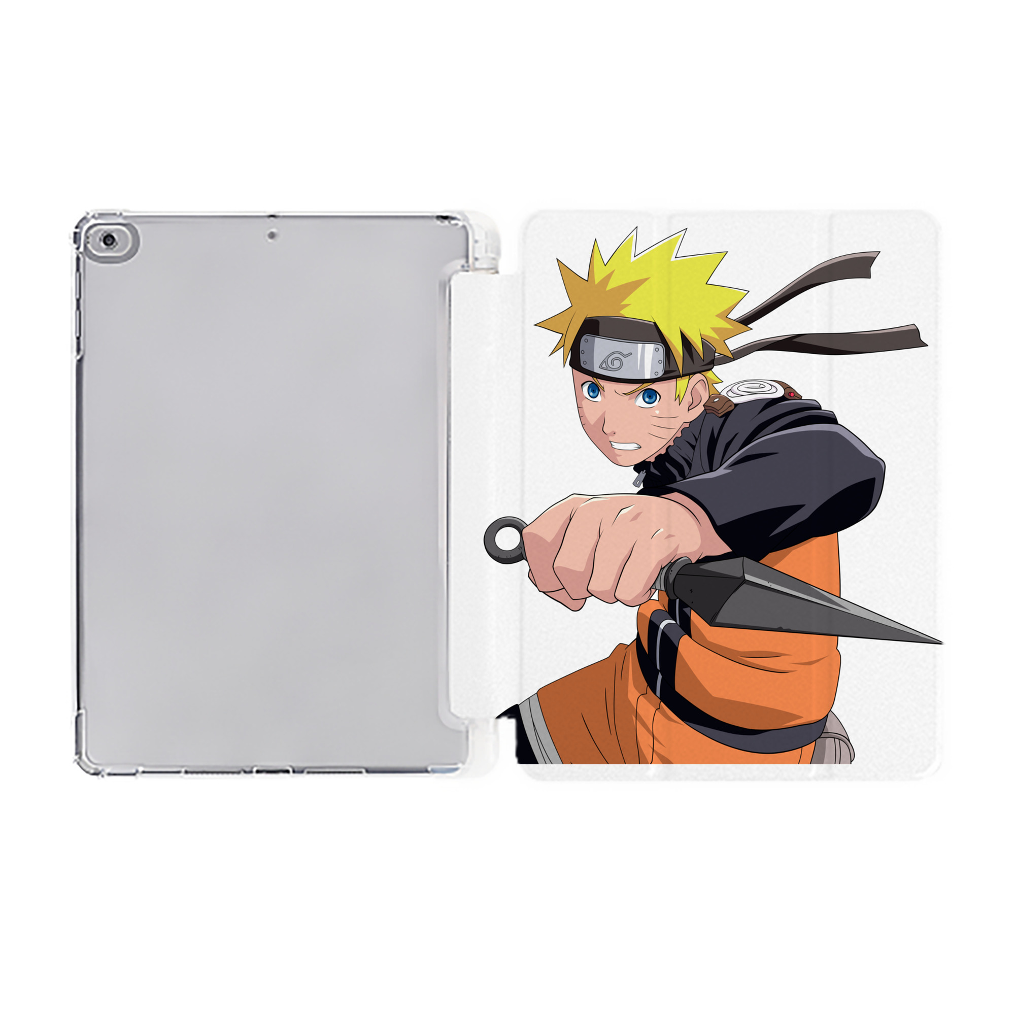 （画像用） NARUTO -ナルト- うずまき ナルト Uzumaki Naruto IPad ケース ペン収納付き 三つ折りスタンド PUレザー×シリコン 対応機種9.5/10.5/10.9インチ
